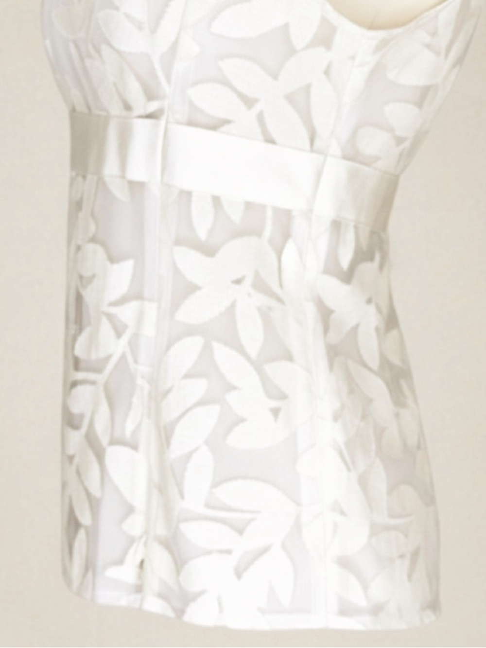 Vintage Magaschoni Ivory Lace Sleeveless Top Size 8 Beaded - Picture 5 of 8